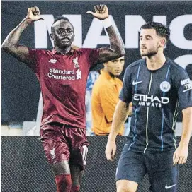  ?? FOTO: EFE ?? Sadio Mané celebra su gol El senegalés, como Mo Salah, volvió tras jugar el Mundial