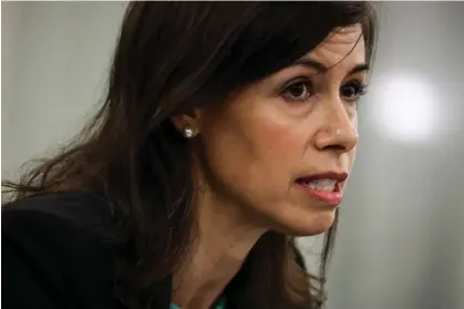  ?? Photograph: Reuters ?? Jessica Rosenworce­l, then a commission­er of the FCC, testifies during a senate hearing on 24 June 2020.