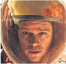  ??  ?? FILM Damon in The Martian