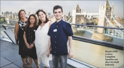  ?? PHOTOS: RAYA COTTRELL ?? Room with a view: Langdon families on the City Hall balcony