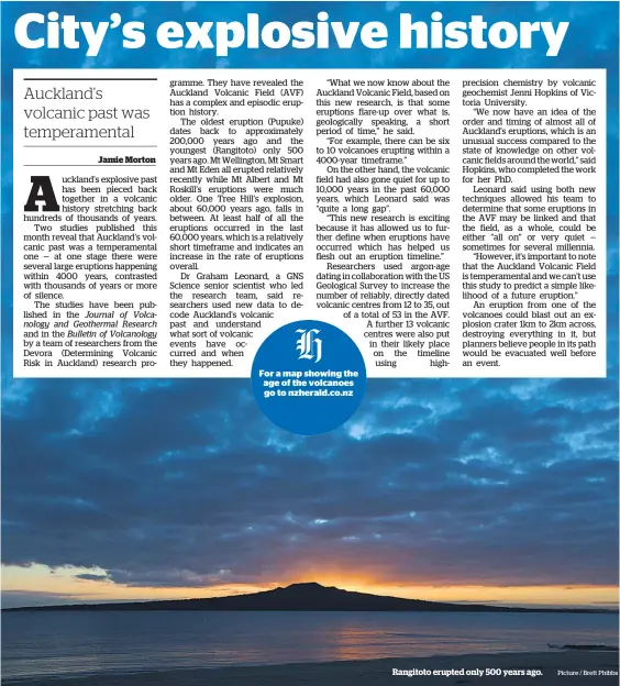  ?? Picture / Brett Phibbs ?? Rangitoto erupted only 500 years ago.