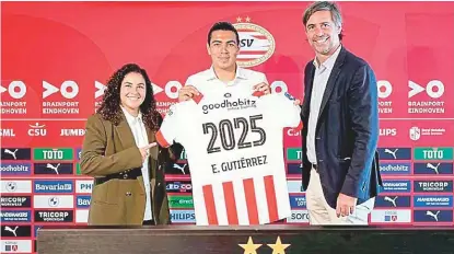  ?? CORTESÍA ?? Erick Gutiérrez renovó con PSV hasta 2025.