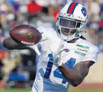  ?? Adrian Kraus Associated Press ?? WIDE RECEIVER Sammy Watkins, acquired from Buffalo for cornerback E.J. Gaines and a secondroun­d pick, has averaged 16.1 yards a catch with 17 touchdowns in three seasons but has battled injuries.