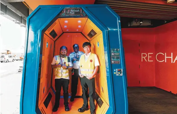 Changi Airport helps workers beat the heat with refresh pods - PressReader