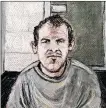  ?? STEPHANIE MCEWIN/AP ?? Brenton Tarrant, the man accused of killing 51 people March 15, is depicted in a courtroom drawing in June.