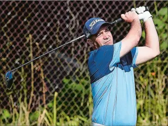  ?? SARAH GORDON/THE DAY ?? In this July 15, 2019, file photo, Kevin Shea of Waterford tees off on the second hole during first round of Connecticu­t Senior Open at Shennecoss­ett Golf Course in Groton.