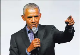  ?? Charles Rex Arbogast ?? The Associated Press file Former President Barack Obama, shown Nov. 1 in Chicago, is giving speeches in China, India and France on his new world tour.