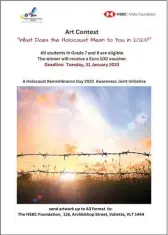  ?? ?? The Children’s Art Contest poster ‘What does the Holocaust mean to you in 2023?’