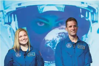  ?? GRAHAM HUGHES LA PRESSE CANADIENNE ?? Joshua Kutryk et Jennifer Sidey sont les 13e et 14e astronaute­s du Canada.