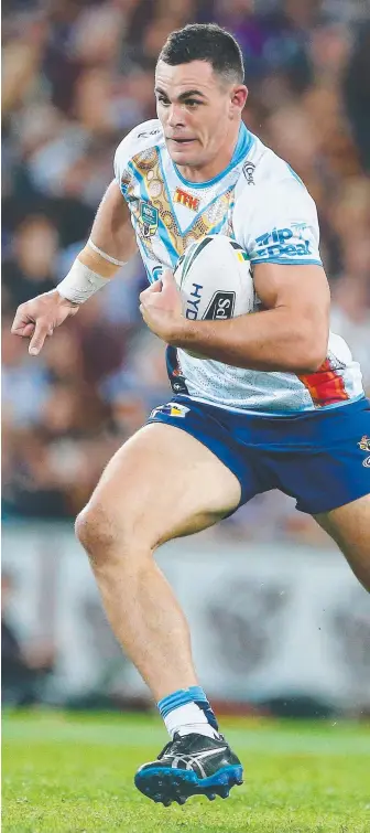  ?? Picture: GETTY IMAGES ?? Joe Greenwood on the charge during his first season with the Titans. He’s had minimal minutes this season but is keen to show he’s ‘in it for the long haul’.