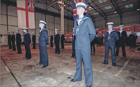  ??  ?? PROUD A special ceremony was held at the Royal Naval School of Flight Deck Operations at RNAS Culdrose to mark the completion of training for 19 new sailors