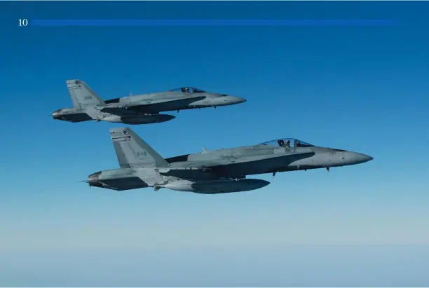  ?? DND/CAF photo ?? Two CF-18s, which has been the Canadian fighter jet since the 1980s, and are due to be replaced. But by what?