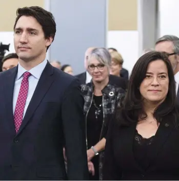  ?? THE CANADIAN PRESS FILES ?? The important fact is Prime Minister Justin Trudeau’s office tried to interfere in a criminal prosecutio­n for political reasons, putting pressure on then-attorney general Jody Wilson-Raybould, writes Andrew Coyne.