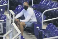  ?? LYNNE SLADKY ?? FILE - In this Wednesday, July 8, 2020, file photo, Miami Marlins CEO Derek Jeter watches baseball practice at Marlins Park in Miami.