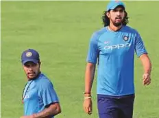  ?? AP ?? Umesh Yadav (left) and Ishant Sharma during a practice session ahead of the second Test against Sri Lanka.