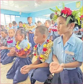  ?? Picture: ANA MADIGIBULI ?? Tacirua Primary School prefects during their benedictio­n this month.