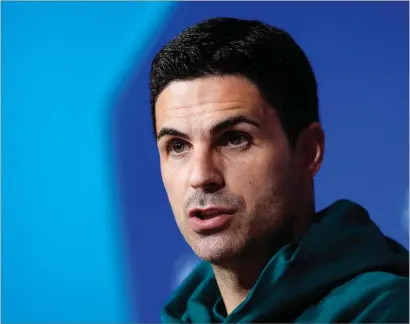  ?? ?? Arsenal boss Mikel Arteta says the team will be in a ‘ high emotional state’ if they secure a last four spot