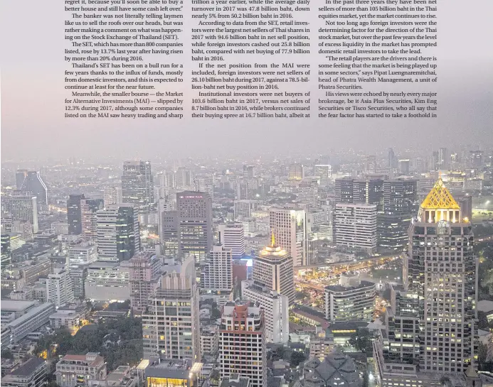  ??  ?? SKY HIGH: Bangkok’s central business district lights up, but this year’s second quarter might not be so bright.