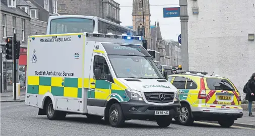  ??  ?? ‘STAFFING ISSUES’: Scottish Ambulance Service bosses insisted there was no risk to public health despite claims from union bosses