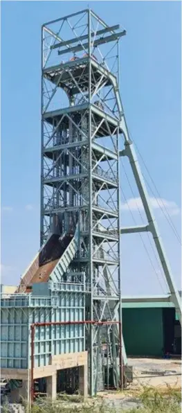  ??  ?? Central Shaft at Blanket Mine in Gwanda