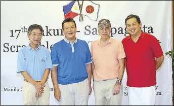  ??  ?? Japanese ambassador Kazuhide Ishikawa, Lawrence Ty, US ambassador Philip Goldberg, and Manila Golf and Country Club (MGCC) president Martin Romualdez