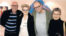  ?? Picture: SALVELIO MEYER ?? VIVID COLOUR: Art lovers, from left, Basil Brady, Kai Schoemaker, Karl Schoemaker and Nonnie Roodt at the opening of Marc Pradervand's new solo exhibition, White Clay Halo, at the GFI art gallery last Tuesday