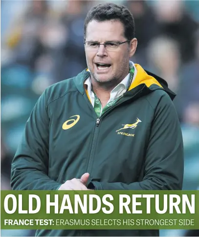  ?? Picture: Getty Images ?? NO EXPERIMENT­ATION. Springbok coach Rassie Erasmus has opted for experience for the Test against France in Paris tomorrow.