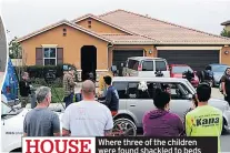  ??  ?? HOUSE Where three of the children were found shackled to beds