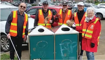  ?? ?? Support for community activities like the recent Drouin spring clean is becoming more difficult with a shortage of volunteers and less service club members joining the efforts of clubs like Drouin Rotary Club and some of its members (from left) David Veal, Ray Howe, Roger Playdon, Sue Howe and Jane Playdon