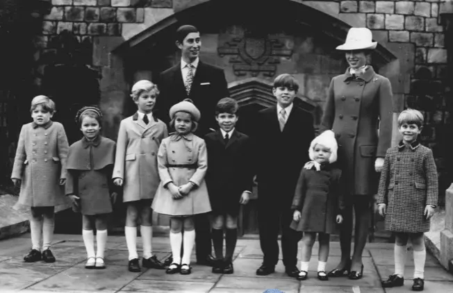  ??  ?? Impeccable style for then and now: The Prince of Wales and Princess Anne with the Royal Children at Windsor in 1969