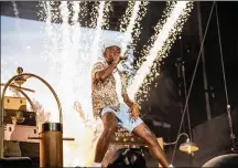  ?? AMY HARRIS/INVISION/ASSOCIATED PRESS ?? Tyler The Creator will be at the Schottenst­ien Center on Feb. 27, 2022, with Kali Uchis, Vince Staples and Teezo Touchdown. Here he performs on day two of the Lollapaloo­za Music Festival on July 30 at Grant Park in Chicago.