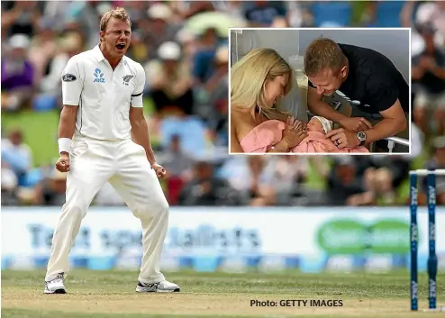  ??  ?? Neil Wagner returns to the Black Caps’ bowling attack for the second test, a week after he and wife Lana welcomed the arrival of their first child, daughter Olivia.