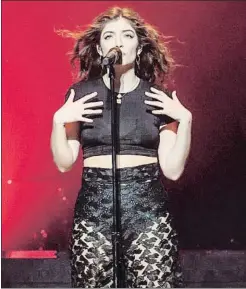  ?? ‘THE WASHINGTON POST’ / GETTY ?? LORDE
SEAT SÁBADO, 2 DE JUNIO, 22.25 h