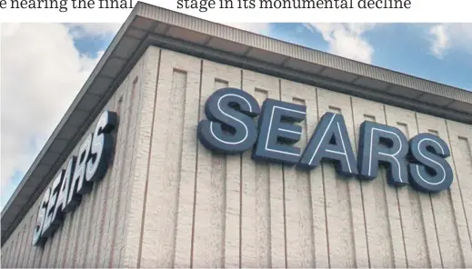  ?? Picture / Bloomberg ?? Sears this year acknowledg­ed ‘substantia­l doubt’ about its future.