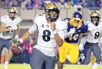  ?? KARL B. DEBLAKER/AP ?? UCF quarterbac­k Darriel Mack Jr. is preparing to lead the Knights against LSU in the Fiesta Bowl. It will be his third career start.