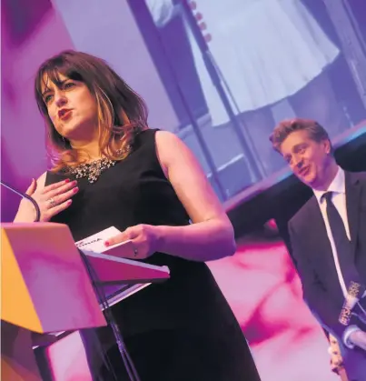  ??  ?? Big event Young Scot Awards 2016 at the EICC, Edinburgh. Young Scot Chief Executive Louise Macdonald and Sunday Mail Editor Jim Wilson