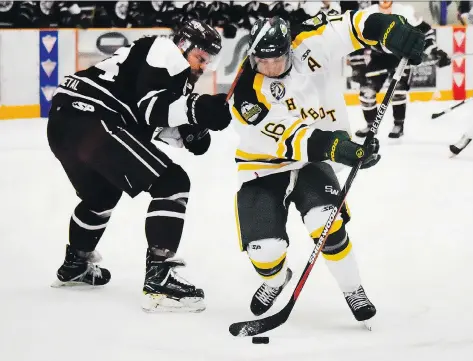  ?? AIGE PHOTOGRAPH­Y ?? Kaleb Dahlgren of the Humboldt Broncos, right, wanted to be a role model for others with diabetes, so kids who sign up for his “Dahlgren’s Diabeautie­s” program receive game tickets, an on-ice picture, Broncos souvenirs and can chat with him about the...