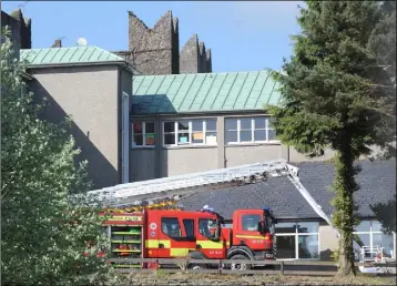  ??  ?? Fire Engines at Dun Lughaidh Secondary School last Saturday morning.