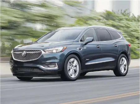  ??  ?? The new Enclave has crisp, attractive styling that masks the sport-utility vehicle’s weight and size.