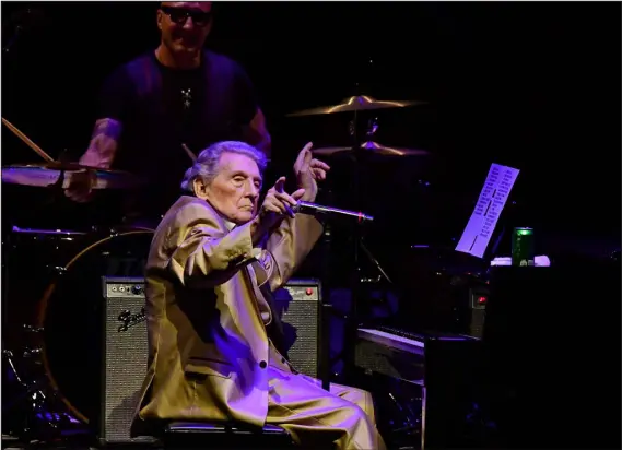  ?? HAL WELLS, TNS ?? At age 82, Jerry Lee Lewis performs at the Theatre at the Ace Hotel in Los Angeles on Nov. 24, 2017. Lewis died Oct. 28 at age 87.