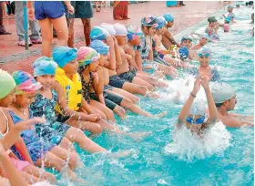  ??  ?? File photo of a group of children participat­ing in a summer swimming coaching camp