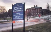  ?? PHOTO CREDIT ?? Over a dozen members of Theta Tau, a profession­al engineerin­g fraternity, at Syracuse University were suspended when a second video surfaced over the weekend.