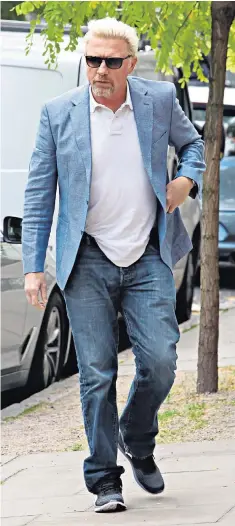  ??  ?? Boris Becker, pictured yesterday in London, has claimed diplomatic immunity