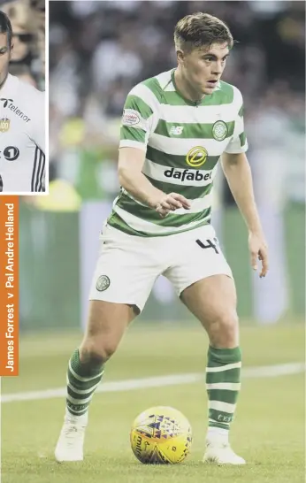  ??  ?? n The 27-year-old Scotland winger enjoyed the best season of his career last time out and has been involved in five of Celtic’s nine Euro goals so far, scoring twice and chipping in with three assists. He also scored the only goal of last year’s tie in...