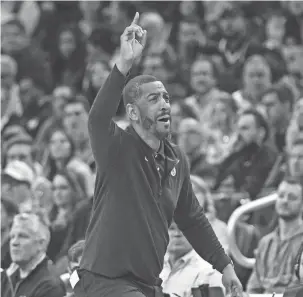  ?? BENNY SIEU/USA TODAY SPORTS ?? Nets interim coach Kevin Ollie reacts in the fourth quarter against the Bucks on March 21 in Milwaukee.