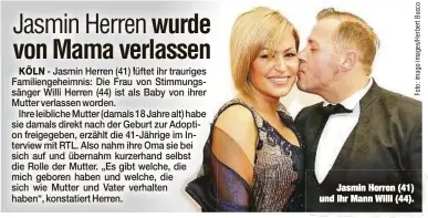  ??  ?? Jasmin Herren (41) und ihr Mann Willi (44).