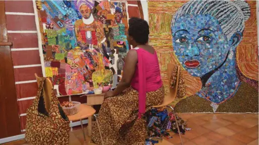  ??  ?? Adebowale in her studio