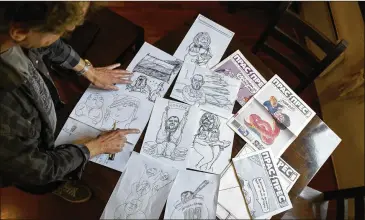  ?? THE NEW YORK TIMES ?? Chavdar Georgiev, a caricaturi­st, reviews drawings for an upcoming issue of Prass Press in Sofia, Bulgaria. Prass Press offers a satirical lens on corruption, the region’s right-wing turn and an underdevel­oped economy.