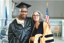  ?? COURTESY ?? Wesleyan graduate David Haywood, with Lori Gruen, chair of Wesleyan’s philosophy department and Haywood’s thesis adviser.