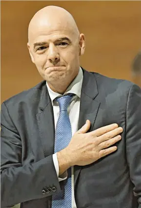  ?? BILD: SN/APA/AFP/COFFRINI ?? Der Schweizer Gianni Infantino ist Blatter-Nachfolger.